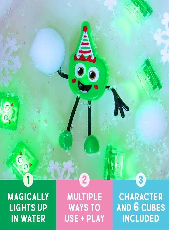 Glo Pals Christmas Pal Water-Activated Bath Toy with 2 Reusable Light-Up Cubes for Sensory Play - Image 2